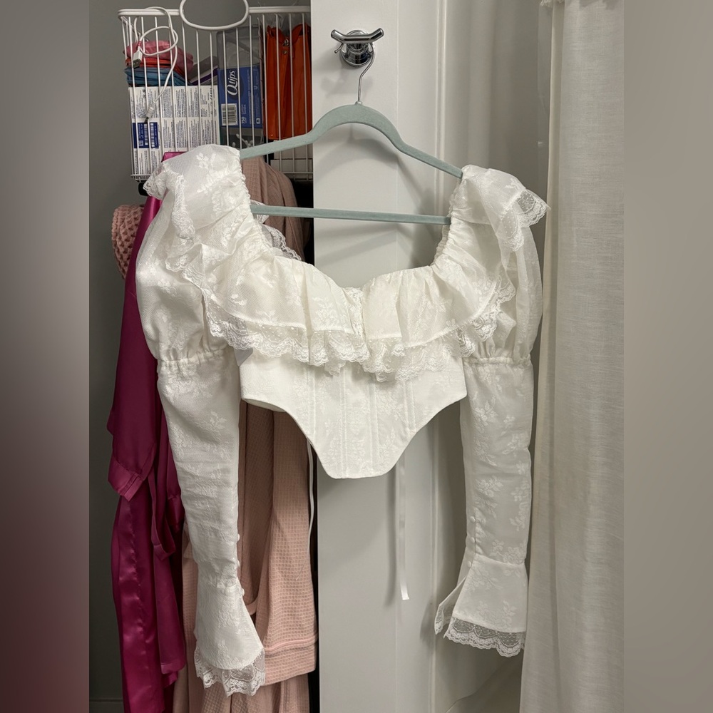 SELKIE Ivory Coquette Corset Top